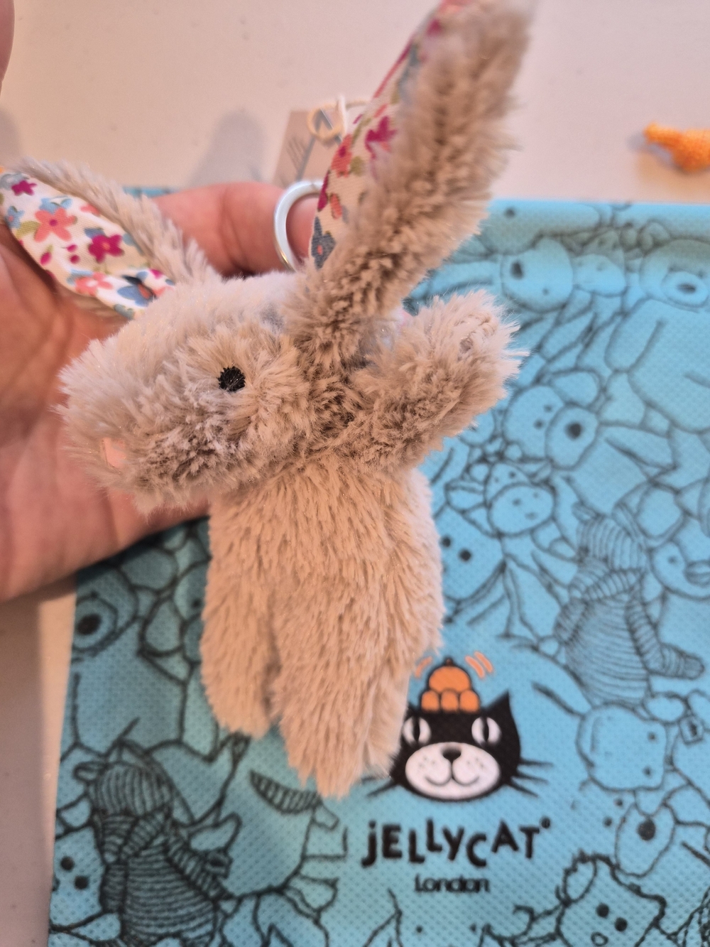 Jellycat Beige Bunny Bag Charm - Picture 4 of 5